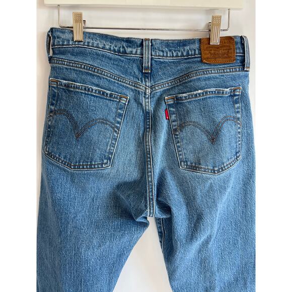 LEVIS PREMIUM WOMENS WEDGIE SKINNY DISTRESED BUTTON FRONT JEANS SIZE 28 - Picture 6 of 16